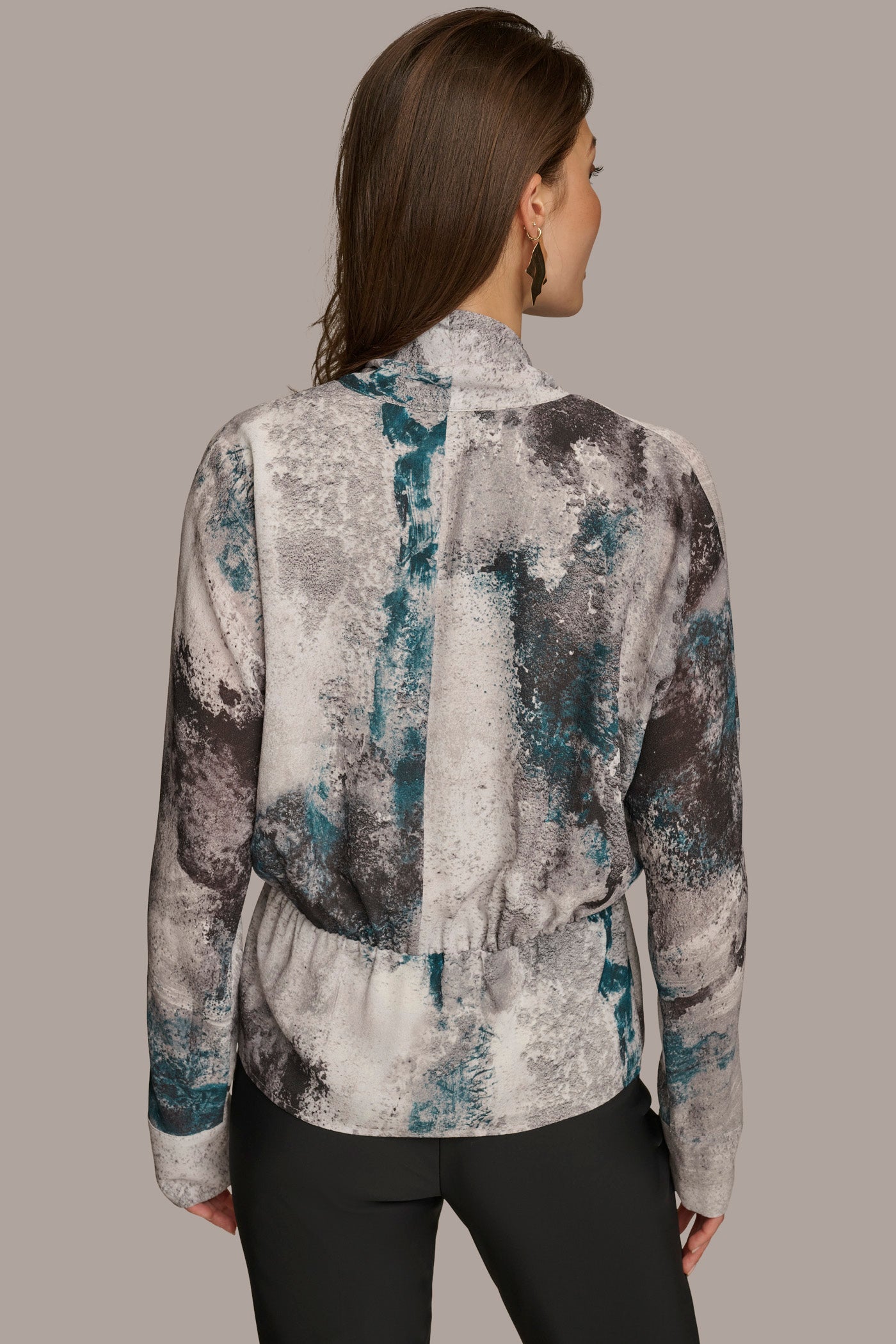 (image for) REFRESHING PRINT FAUX WRAP TOP